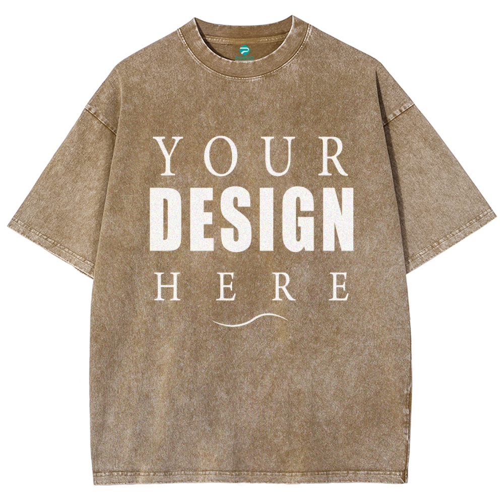 12 Colors Unisex Fit Vintage T-shirt Pure Cotton Round Neck Short-sleeved Tee Retro Style Super Soft Texture | 250g & 12-colour | PP1870