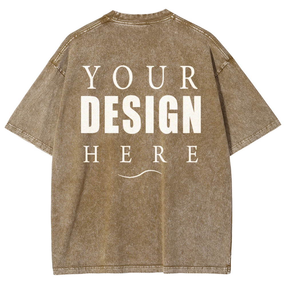 12 Colors Unisex Fit Vintage T-shirt Pure Cotton Round Neck Short-sleeved Tee Retro Style Super Soft Texture | 250g & 12-colour | PP1870