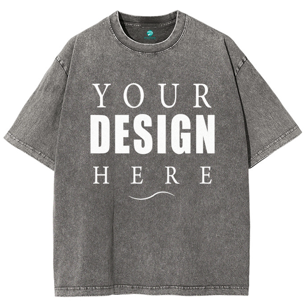 Unisex Vintage T-shirt Pure Cotton Round Neck Short-sleeved Tee PP1870