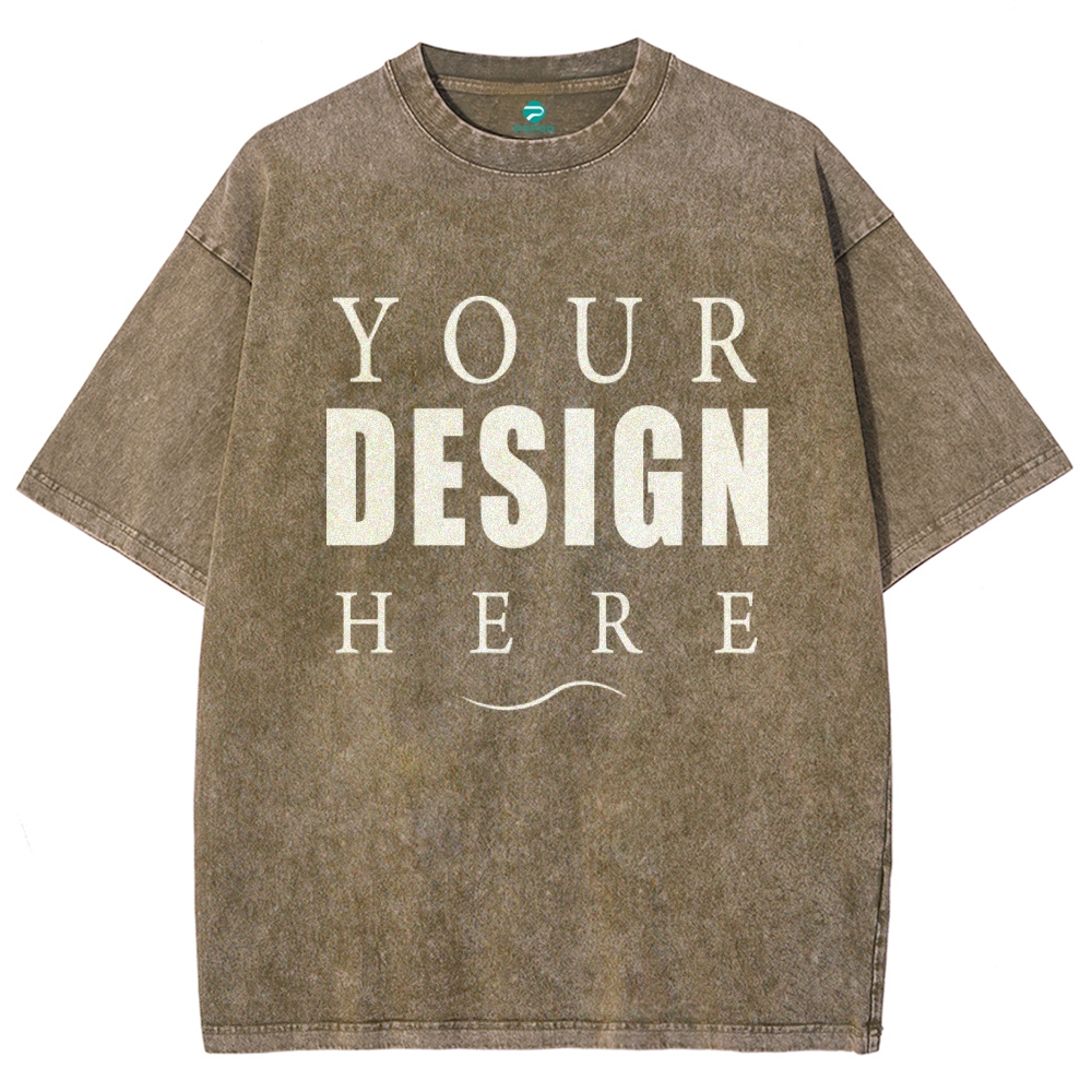 Unisex Vintage T-shirt Pure Cotton Round Neck Short-sleeved Tee PP1870