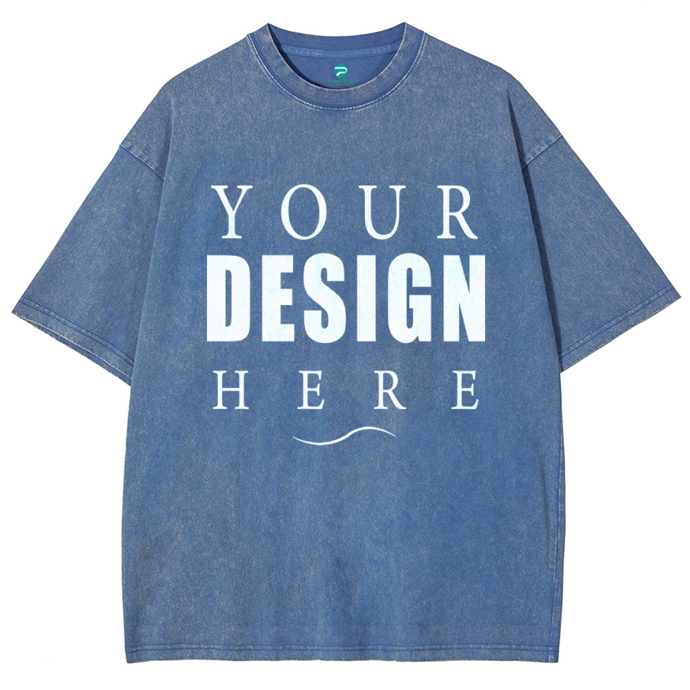Unisex Vintage T-shirt Pure Cotton Round Neck Short-sleeved Tee PP1870