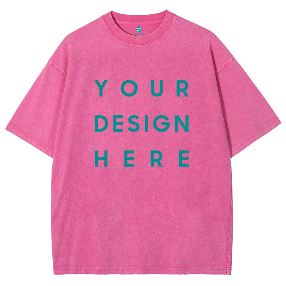 12 Colors Unisex Fit Vintage T-shirt Pure Cotton Round Neck Short-slee