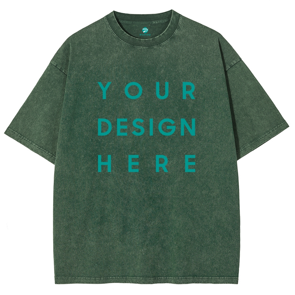 12 Colors Unisex Fit Vintage T-shirt Pure Cotton Round Neck Short-slee