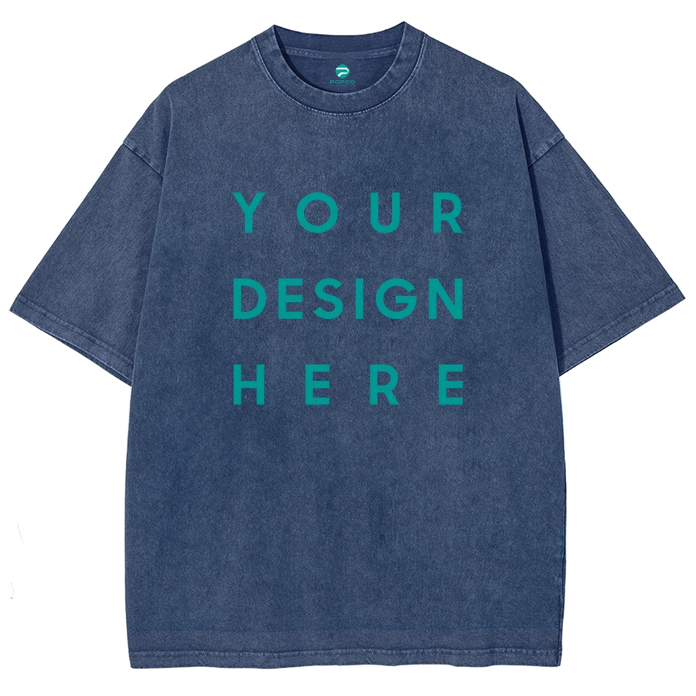 12 Colors Unisex Fit Vintage T-shirt Pure Cotton Round Neck Short-slee