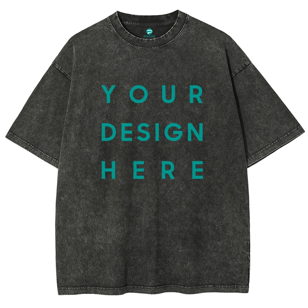 12 Colors Unisex Fit Vintage T-shirt Pure Cotton Round Neck Short-slee
