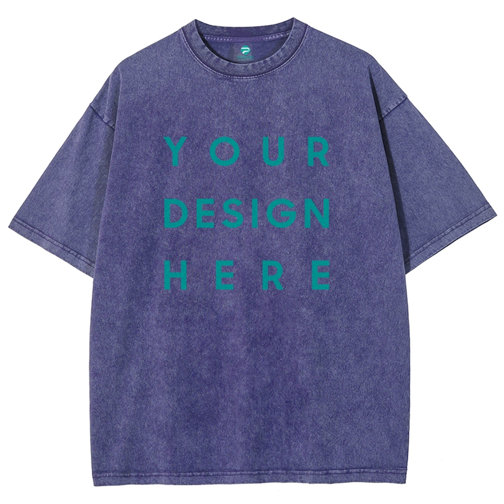 Unisex Vintage T-shirt Pure Cotton Round Neck Short-sleeved Tee PP0691
