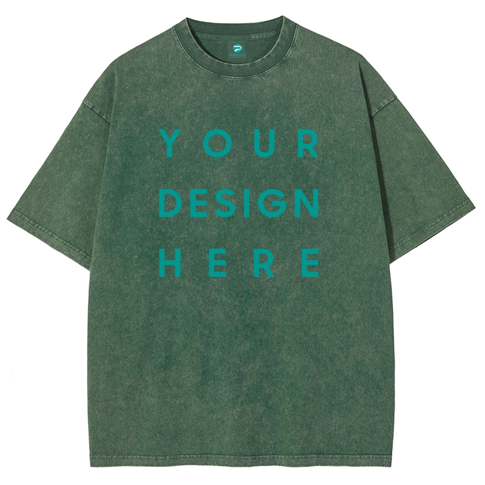 Unisex Vintage T-shirt Pure Cotton Round Neck Short-sleeved Tee PP0691