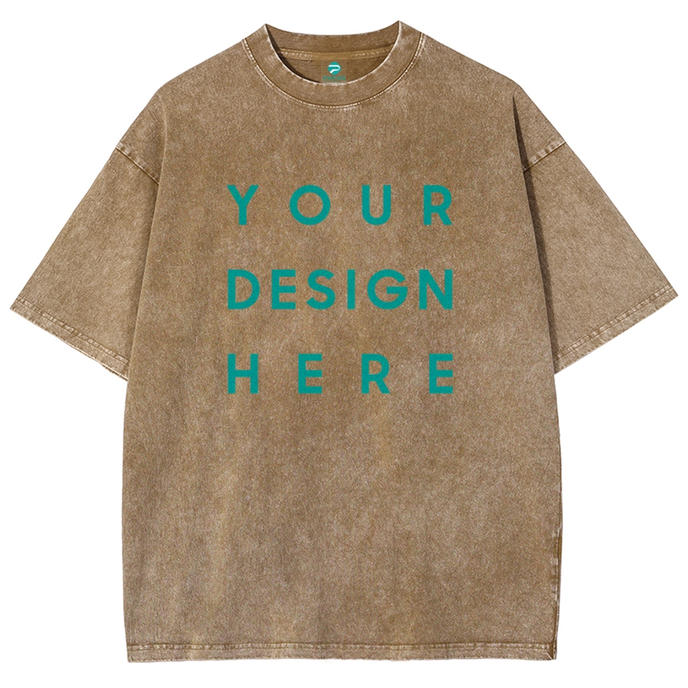 Unisex Vintage T-shirt Pure Cotton Round Neck Short-sleeved Tee PP0691
