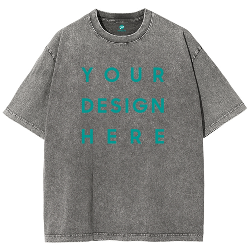 Unisex Vintage T-shirt Pure Cotton Round Neck Short-sleeved Tee PP0691