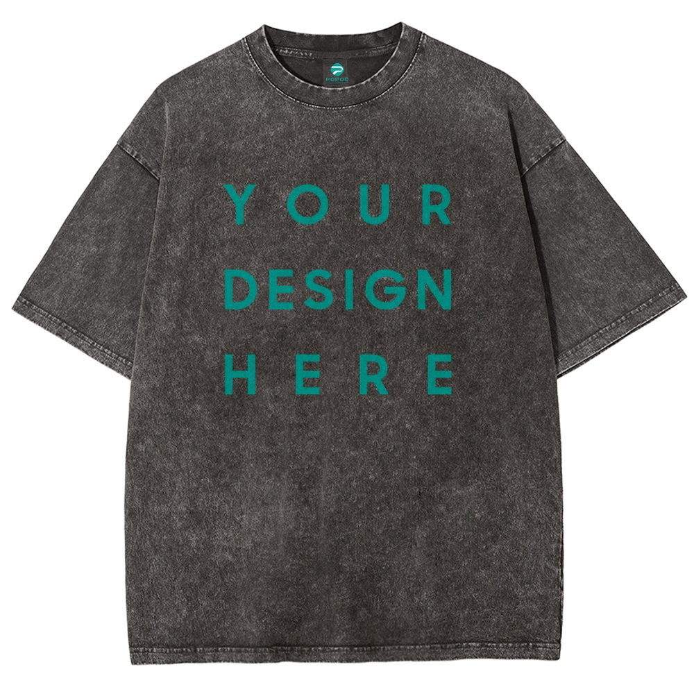 Unisex Vintage T-shirt Pure Cotton Round Neck Short-sleeved Tee PP0691