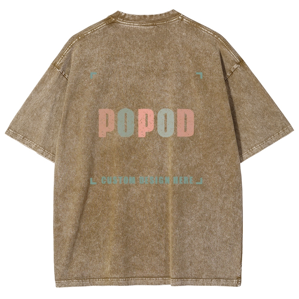 12 Colors Unisex Fit Vintage T-shirt Pure Cotton Round Neck Short-sleeved Tee Retro Style Super Soft Texture | 250g & 12-colour | PP1870
