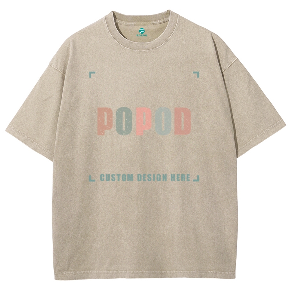 12 Colors Unisex Fit Vintage T-shirt Pure Cotton Round Neck Short-sleeved Tee Retro Style Super Soft Texture | 250g & 12-colour | PP1870