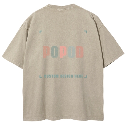 12 Colors Unisex Fit Vintage T-shirt Pure Cotton Round Neck Short-sleeved Tee Retro Style Super Soft Texture | 250g & 12-colour | PP1870