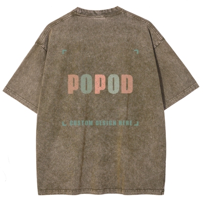 12 Colors Unisex Fit Vintage T-shirt Pure Cotton Round Neck Short-sleeved Tee Retro Style Super Soft Texture | 250g & 12-colour | PP1870