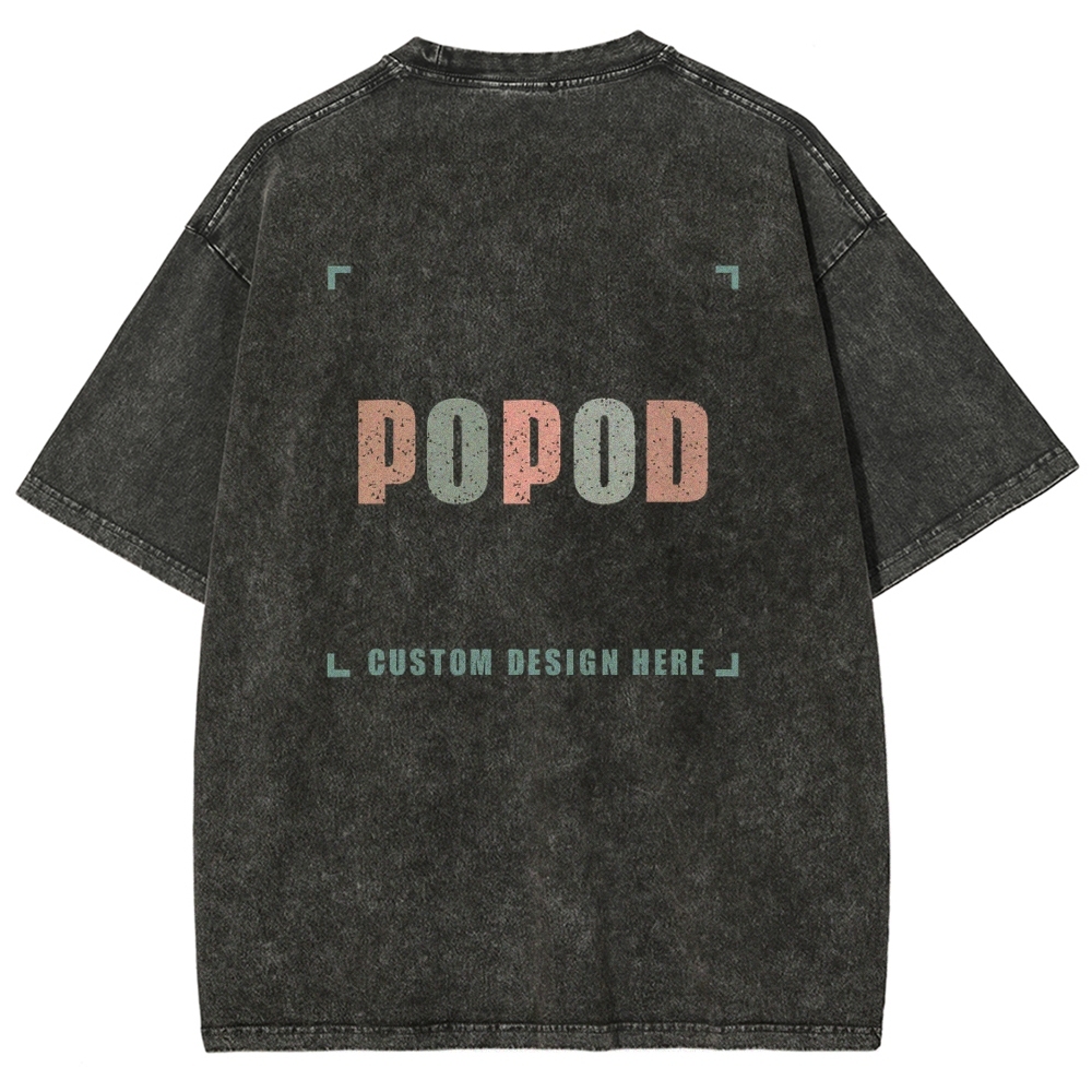 12 Colors Unisex Fit Vintage T-shirt Pure Cotton Round Neck Short-sleeved Tee Retro Style Super Soft Texture | 250g & 12-colour | PP1870