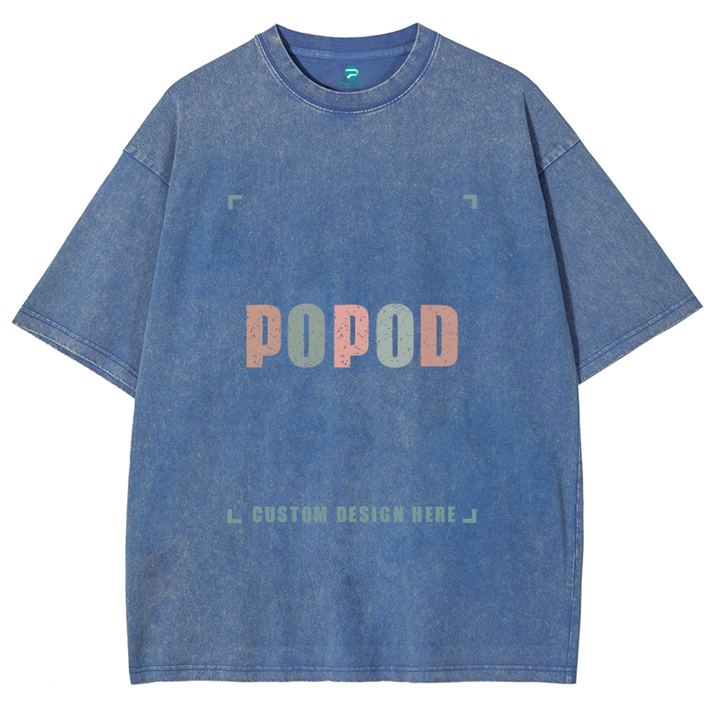 Unisex Vintage T-shirt Pure Cotton Round Neck Short-sleeved Tee PP0691