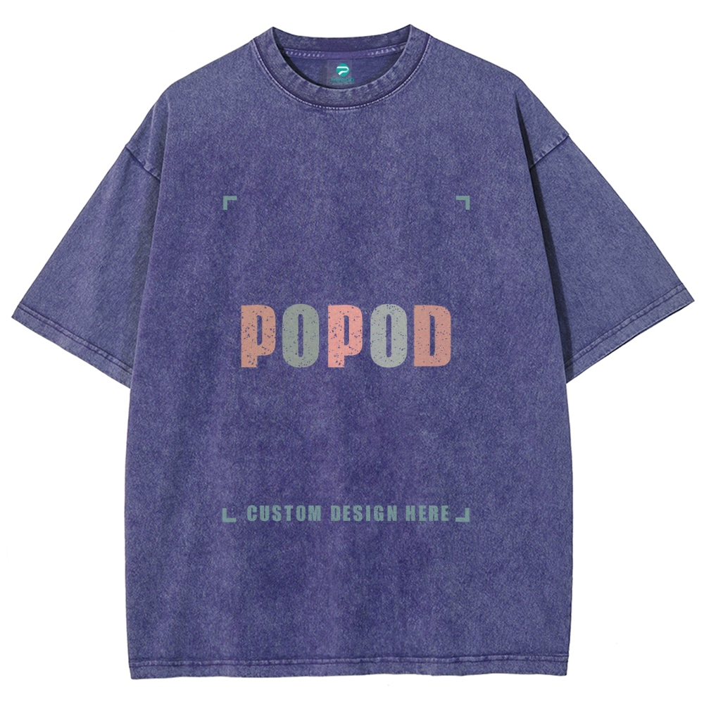 Unisex Vintage T-shirt Pure Cotton Round Neck Short-sleeved Tee PP0691
