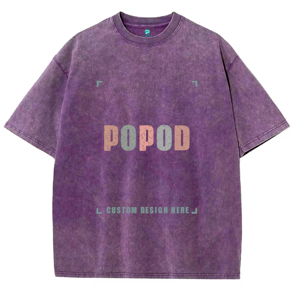 Unisex Vintage T-shirt Pure Cotton Round Neck Short-sleeved Tee PP0691