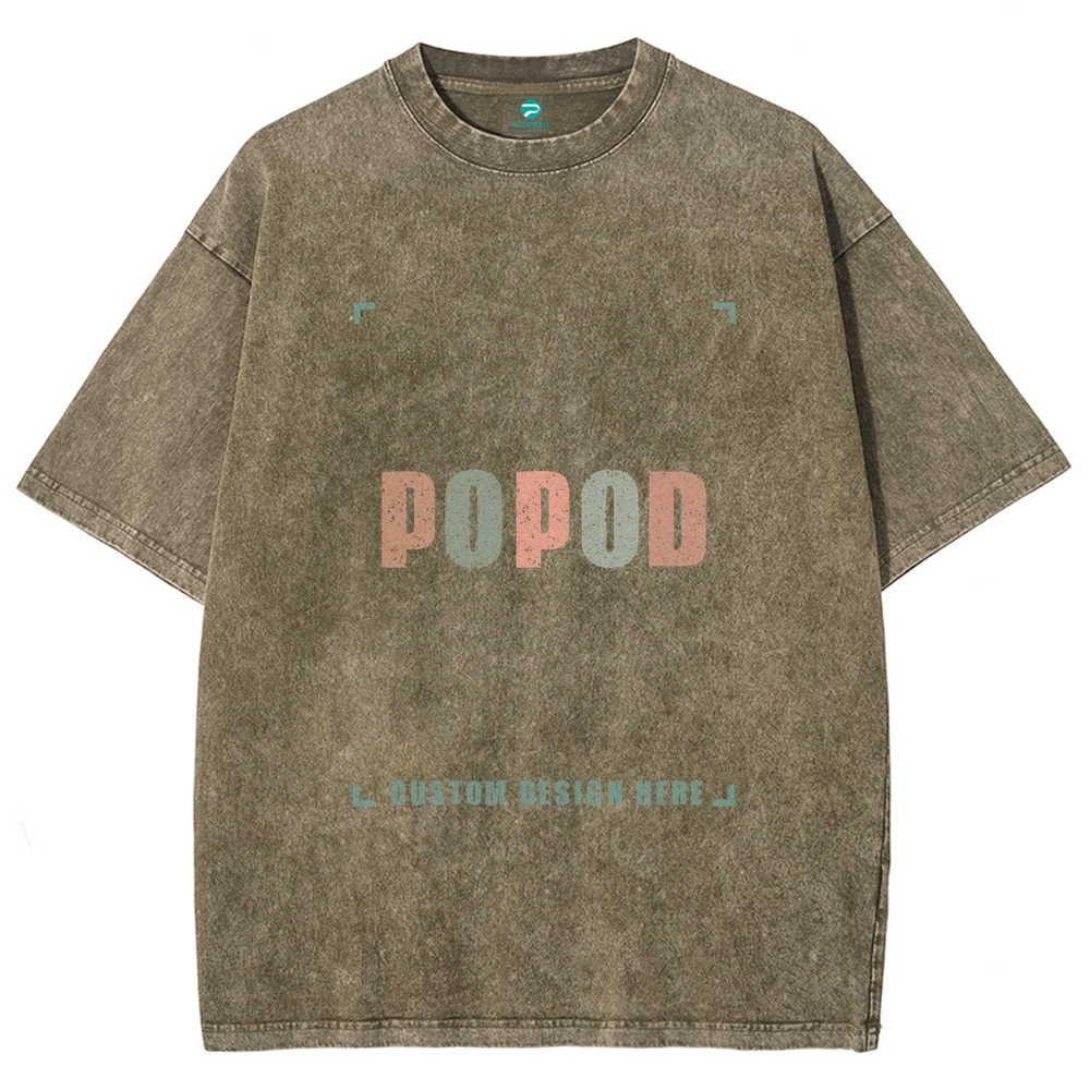 Unisex Vintage T-shirt Pure Cotton Round Neck Short-sleeved Tee PP0691