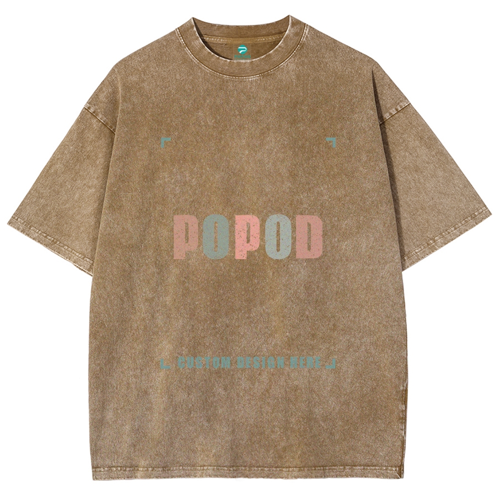 Unisex Vintage T-shirt Pure Cotton Round Neck Short-sleeved Tee PP0691