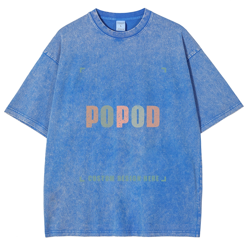 Unisex Vintage T-shirt Pure Cotton Round Neck Short-sleeved Tee PP0691