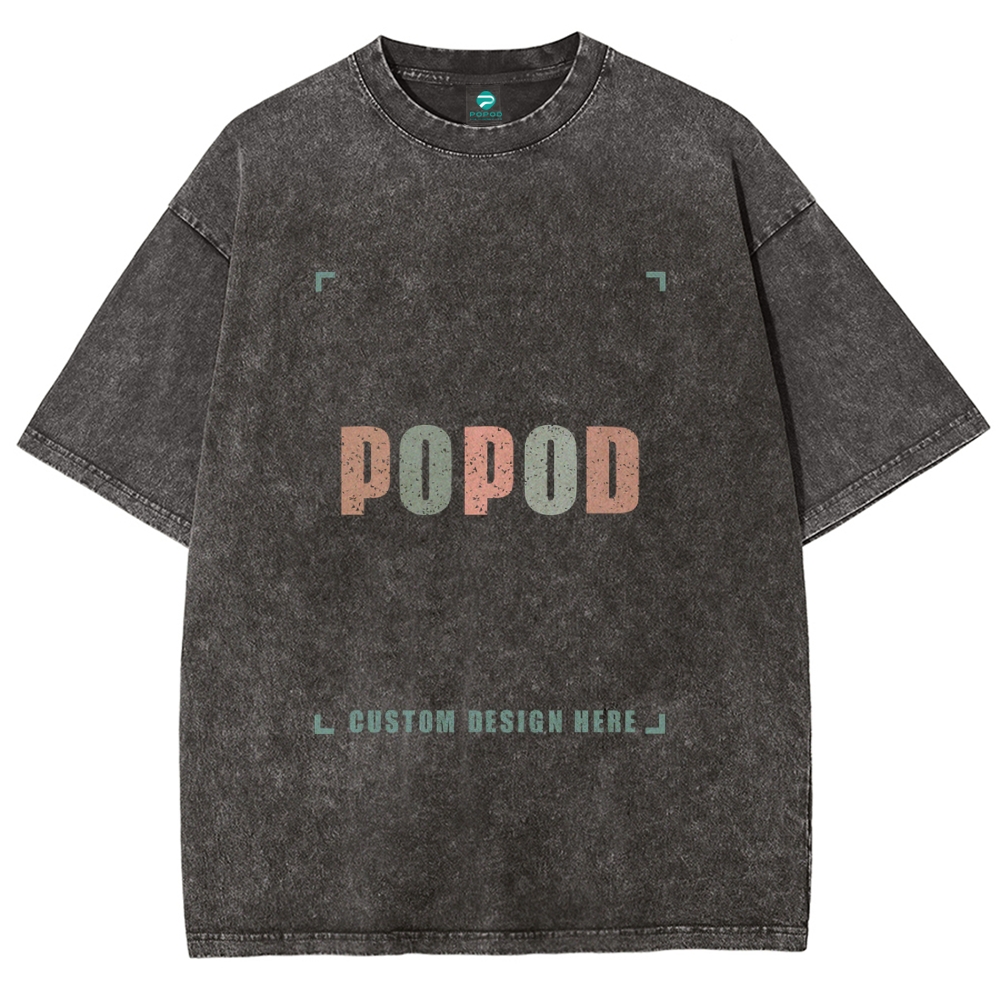 Unisex Vintage T-shirt Pure Cotton Round Neck Short-sleeved Tee PP0691