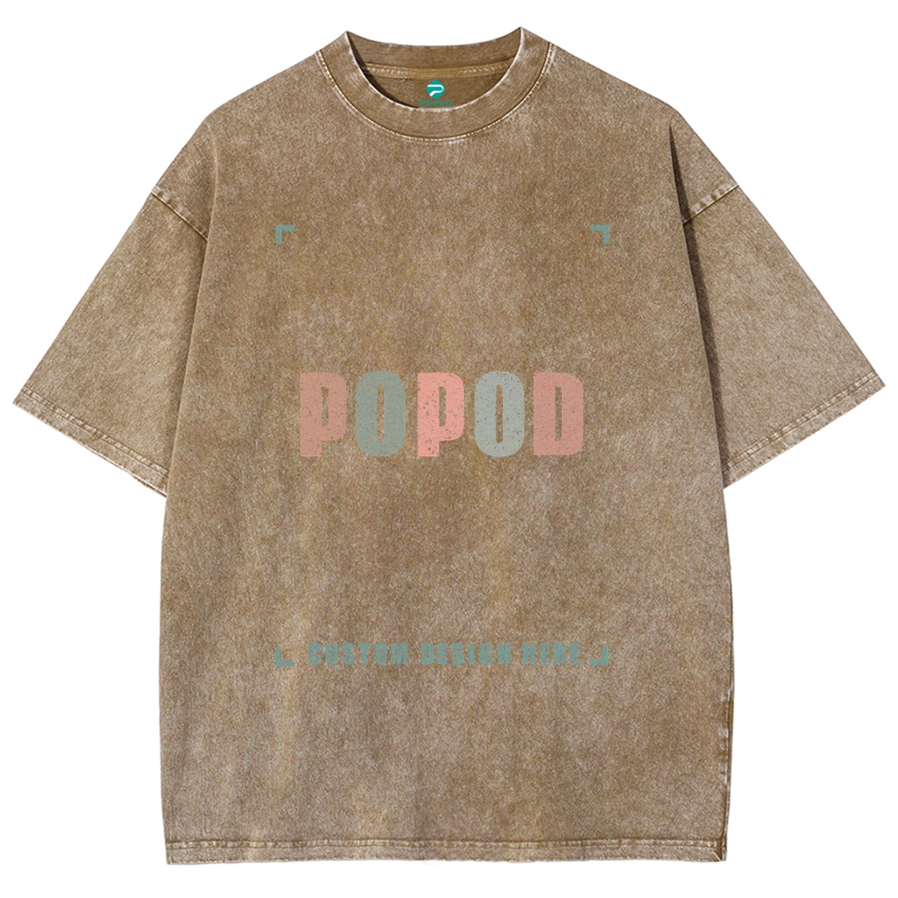 12 Colors Unisex Fit Vintage T-shirt Pure Cotton Round Neck Short-sleeved Tee Retro Style Super Soft Texture | 250g & 12-colour | PP1870