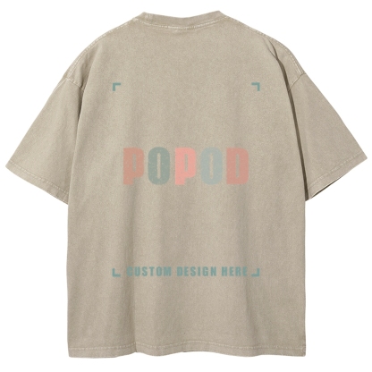 12 Colors Unisex Fit Vintage T-shirt Pure Cotton Round Neck Short-sleeved Tee Retro Style Super Soft Texture | 250g & 12-colour | PP1870