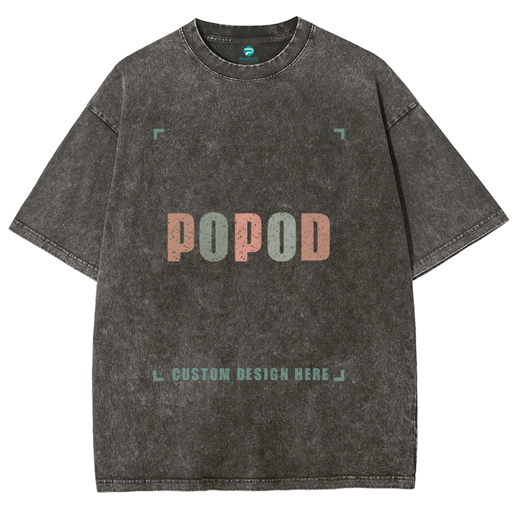 12 Colors Unisex Fit Vintage T-shirt Pure Cotton Round Neck Short-slee
