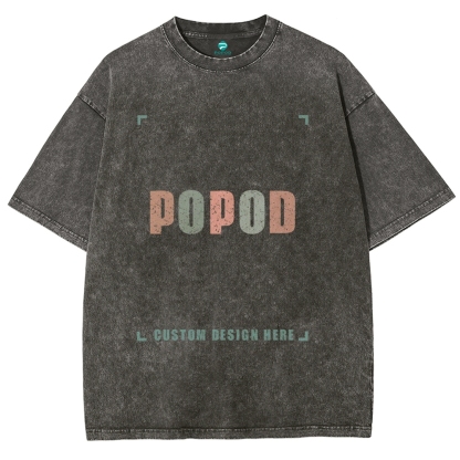 12 Colors Unisex Fit Vintage T-shirt Pure Cotton Round Neck Short-sleeved Tee Retro Style Super Soft Texture | 250g & 12-colour | PP1870