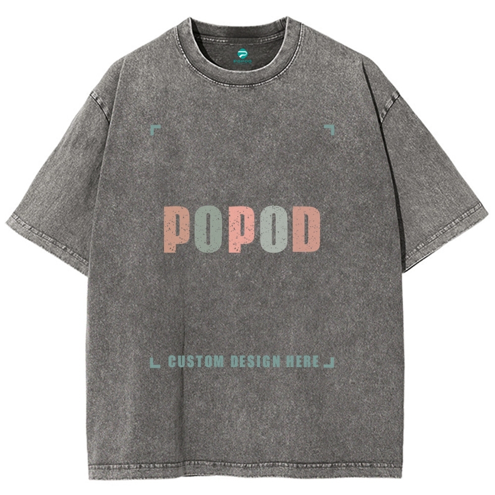 12 Colors Unisex Fit Vintage T-shirt Pure Cotton Round Neck Short-sleeved Tee Retro Style Super Soft Texture | 250g & 12-colour | PP1870
