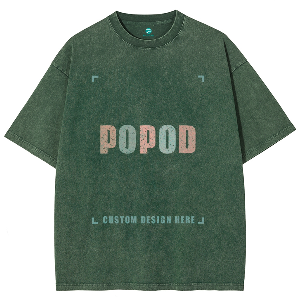 12 Colors Unisex Fit Vintage T-shirt Pure Cotton Round Neck Short-slee