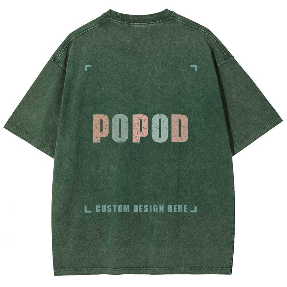 12 Colors Unisex Fit Vintage T-shirt Pure Cotton Round Neck Short-sleeved Tee Retro Style Super Soft Texture | 250g & 12-colour | PP1870