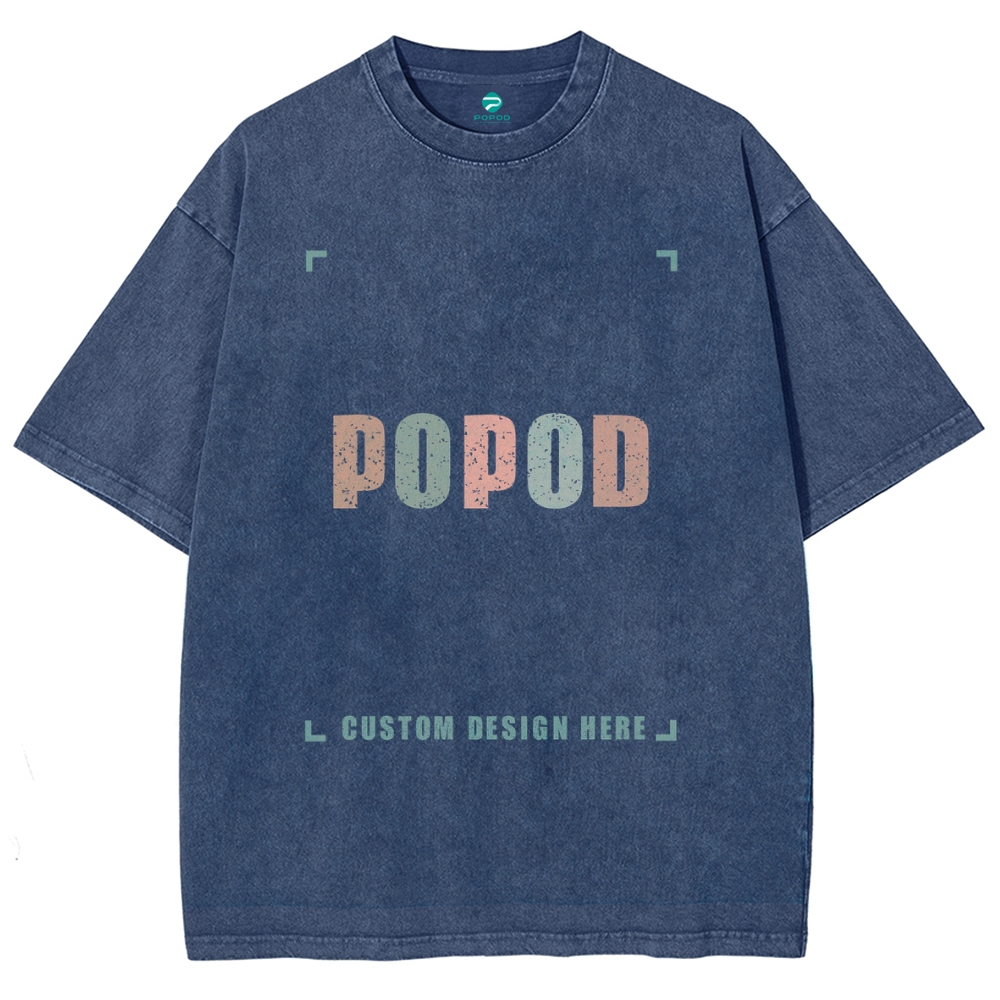 12 Colors Unisex Fit Vintage T-shirt Pure Cotton Round Neck Short-slee