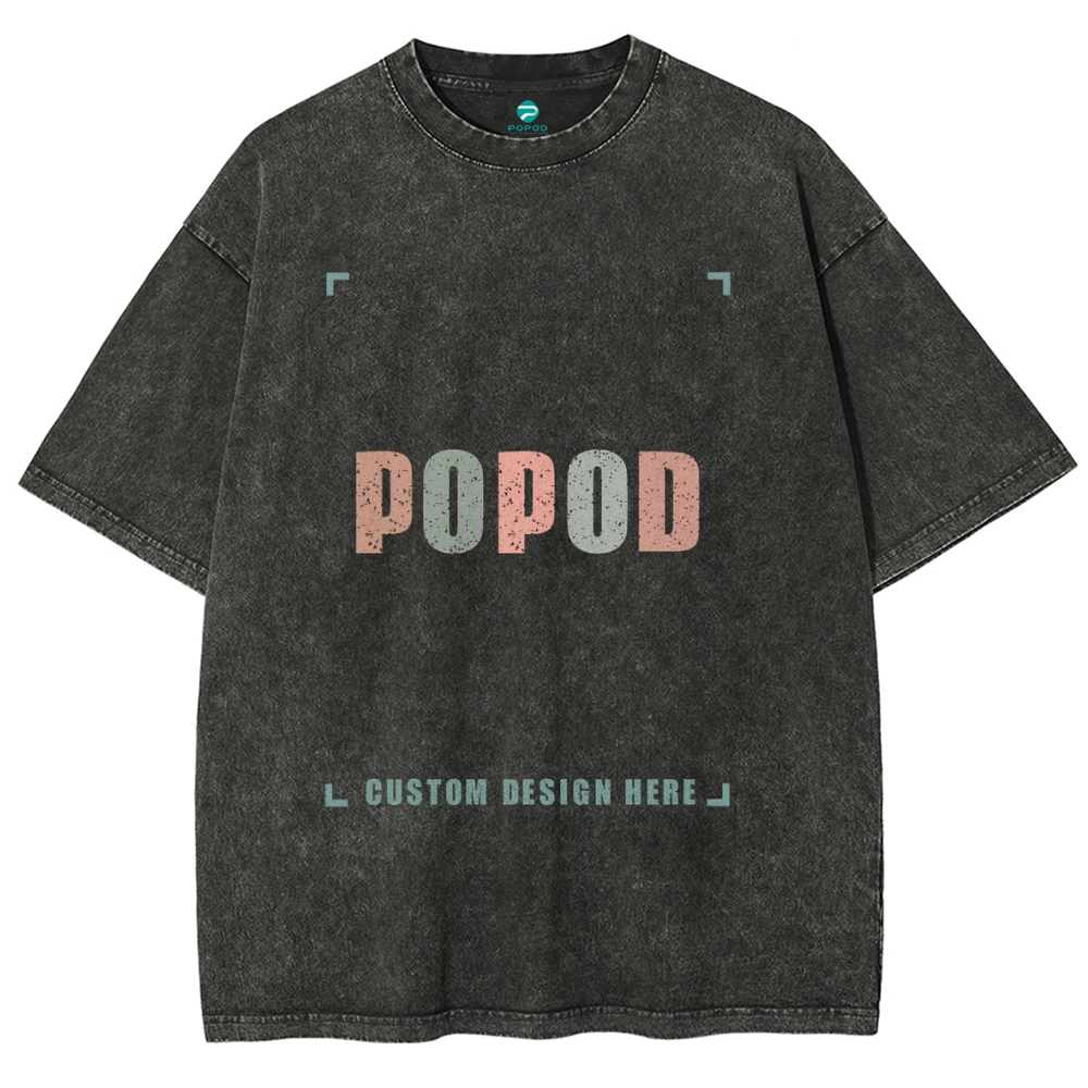 12 Colors Unisex Fit Vintage T-shirt Pure Cotton Round Neck Short-slee