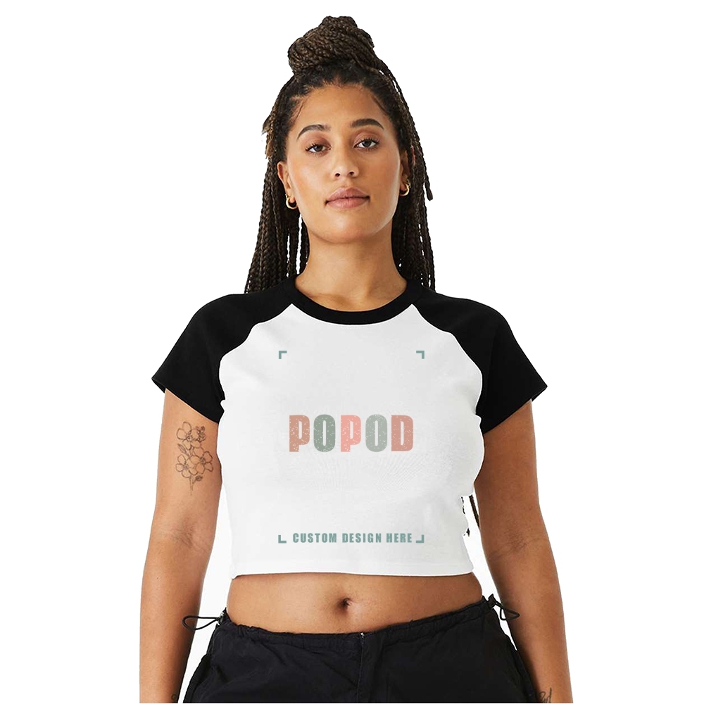 8 Colors Women's Micro Rib Raglan Baby Tee PP8854