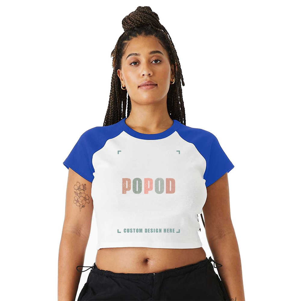 8 Colors Women's Micro Rib Raglan Baby Tee PP8854