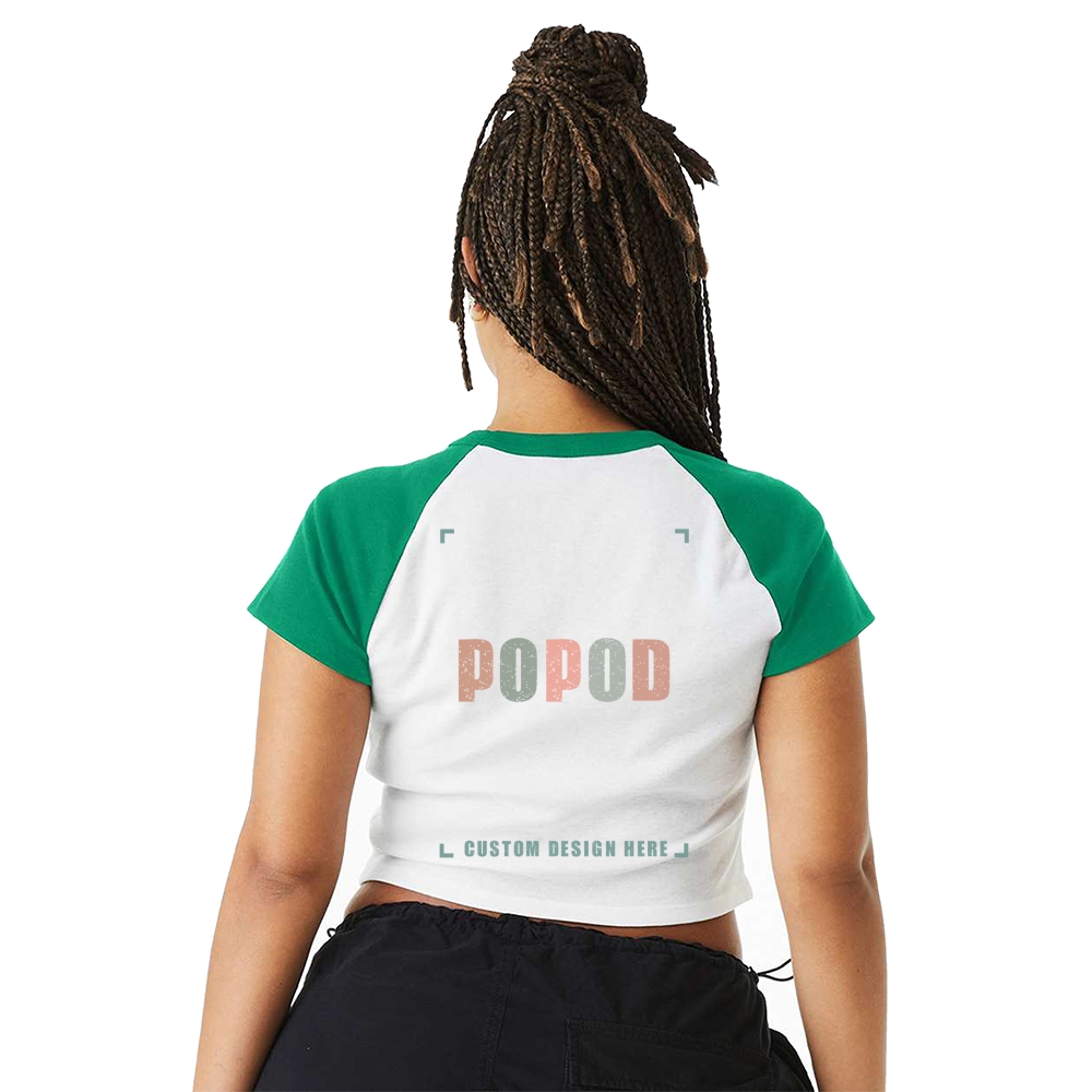 8 Colors Women's Micro Rib Raglan Baby Tee PP8854