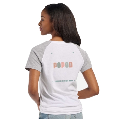 3 Colors Women's Raglan Sleeve V-Neck T-Shirt