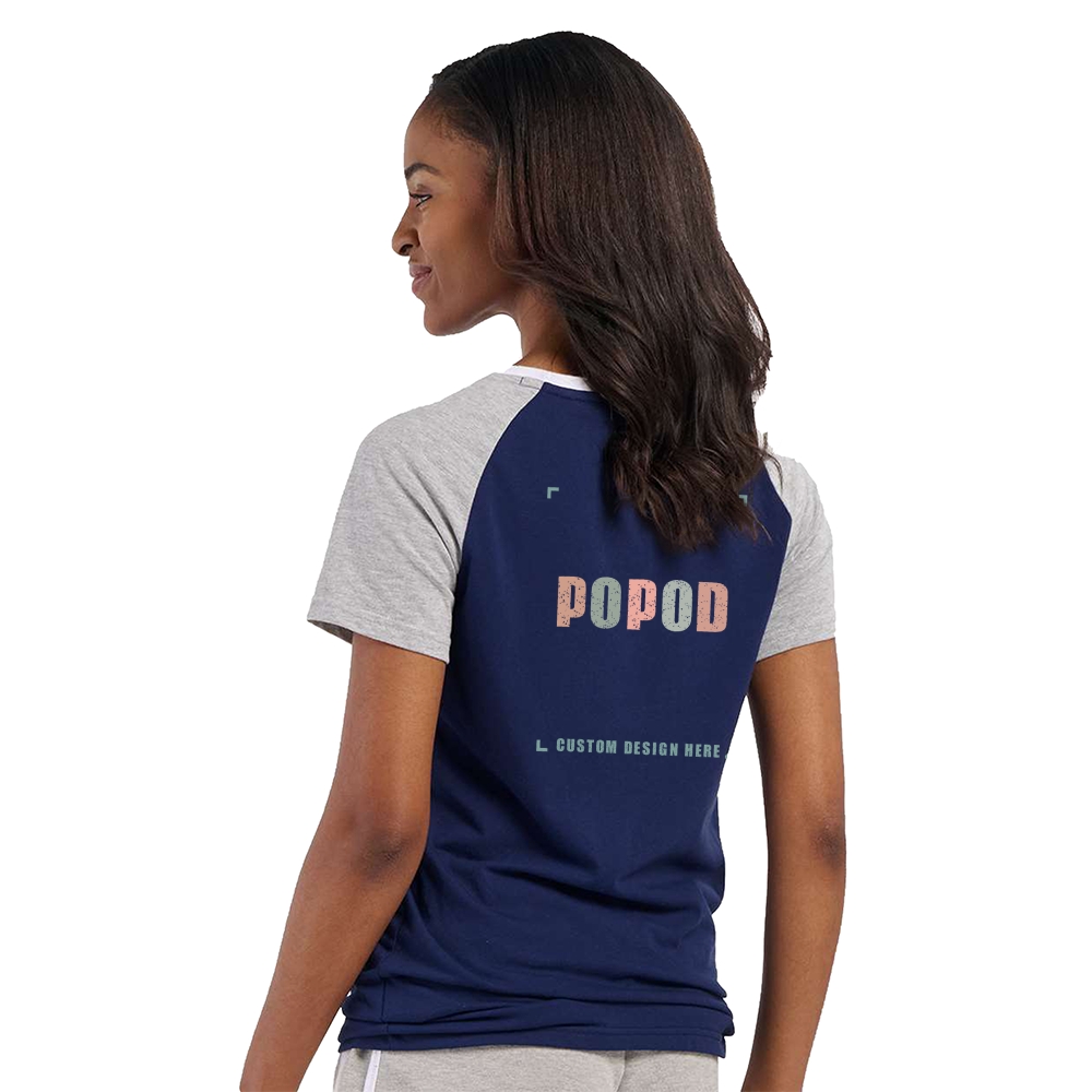 3 Colors Women's Raglan Sleeve V-Neck T-Shirt