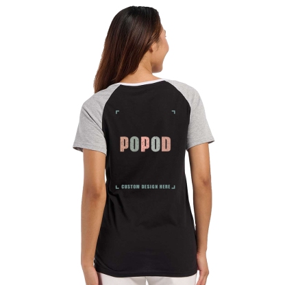 3 Colors Women's Raglan Sleeve V-Neck T-Shirt