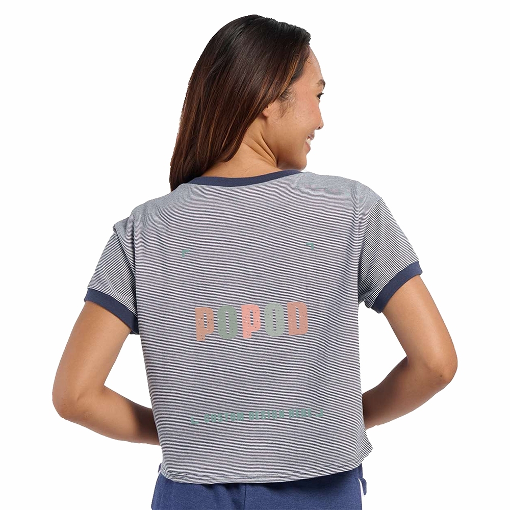 3 Colors Women's Striped Tie Front T-Shirt PP1544