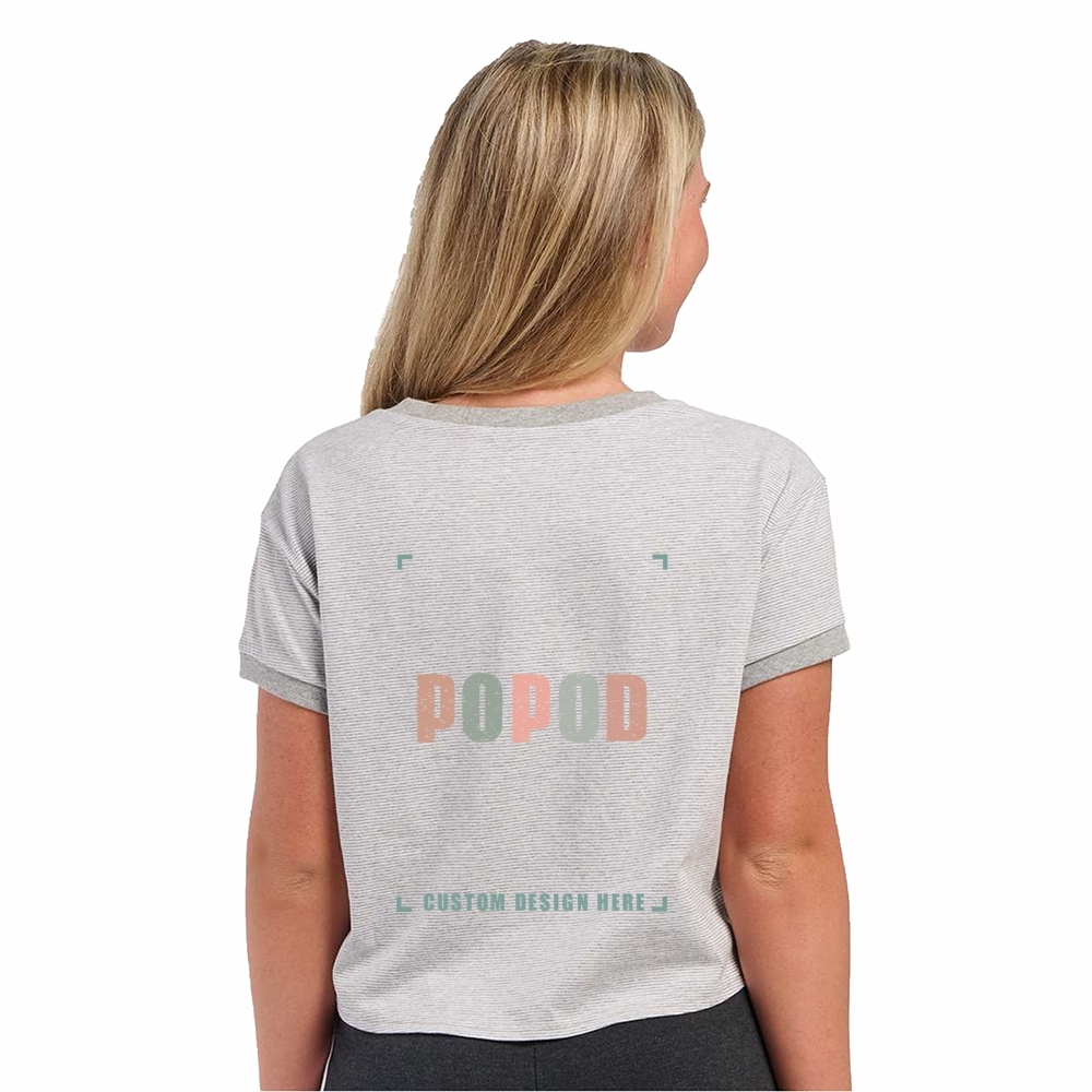 3 Colors Women's Striped Tie Front T-Shirt PP1544