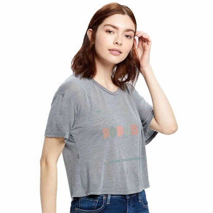 4 Colors Women's Boxy Open Neck Tee PP1653