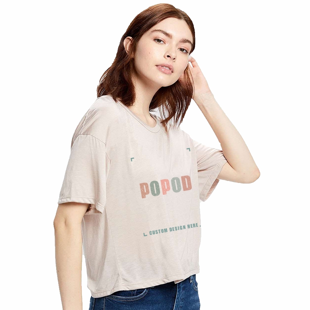 4 Colors Women's Boxy Open Neck Tee PP1653