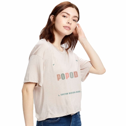 4 Colors Women's Boxy Open Neck Tee PP1653