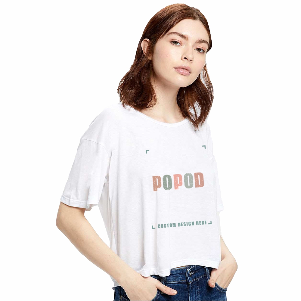 4 Colors Women's Boxy Open Neck Tee PP1653