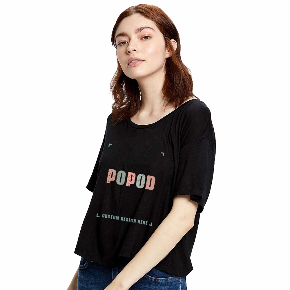 4 Colors Women's Boxy Open Neck Tee PP1653