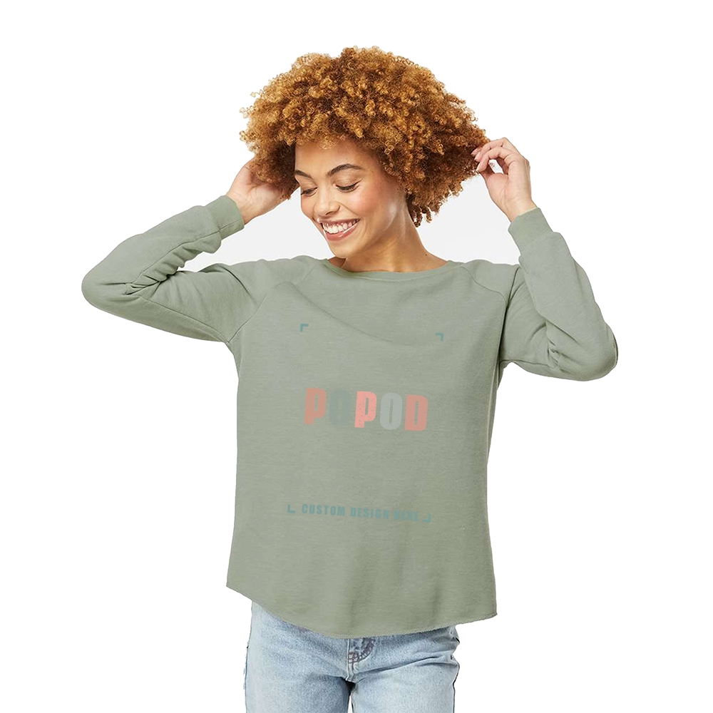 7 Colors Women's Wave Wash Crewneck Sweatshirt