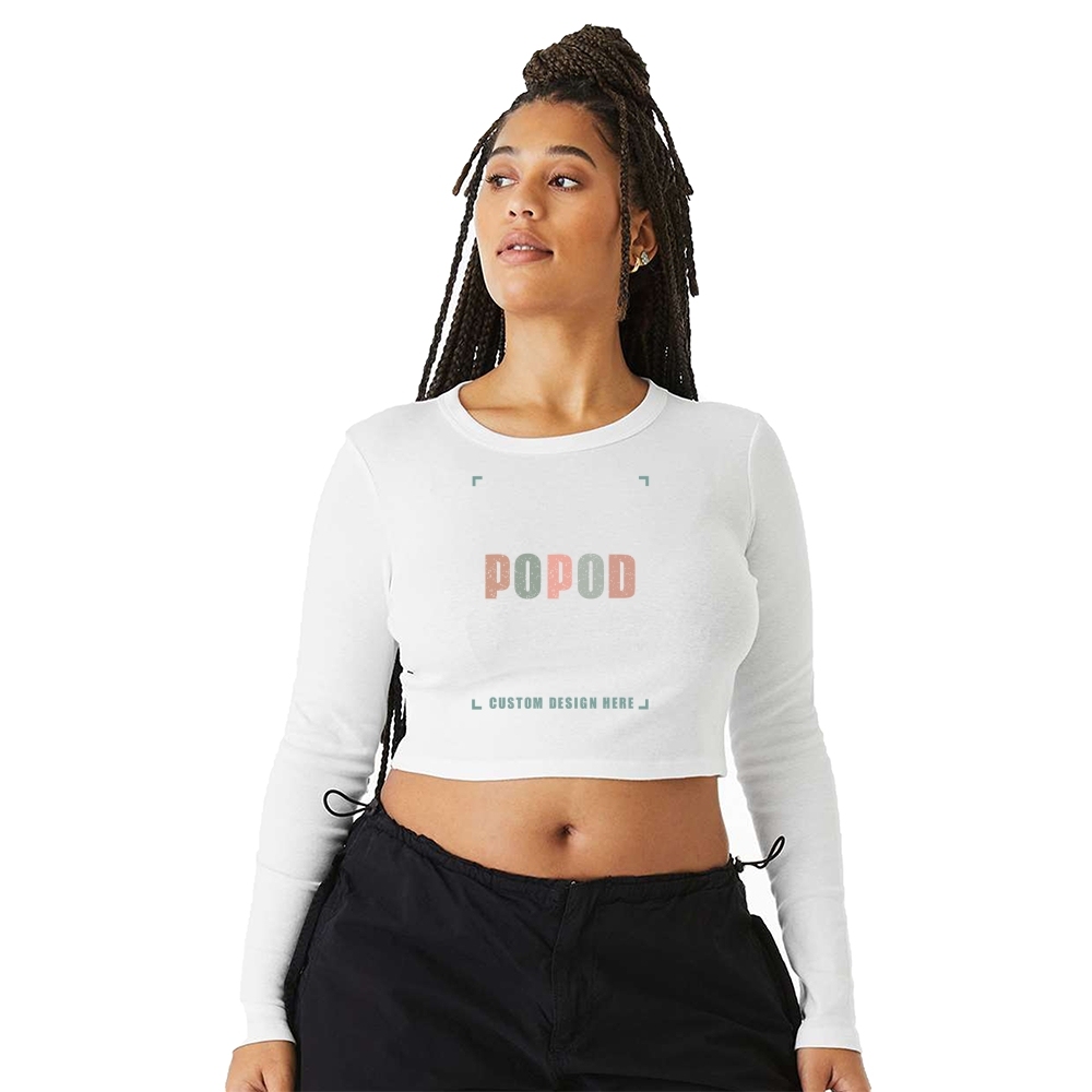 5 Colors Women's Micro Rib Long Sleeve Baby Tee PP4189